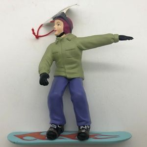 Snowboarder Christmas Ornament Girl Pony Tail